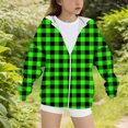 thumbnail image 5 of BFHHYA Girls' Plaid Print Sweatshirt Jacket Kid Tween Oversized Hoodie Zip-Up Drop Shoulder Sweatshirt with Pockets (4-15 Years), 5 of 5