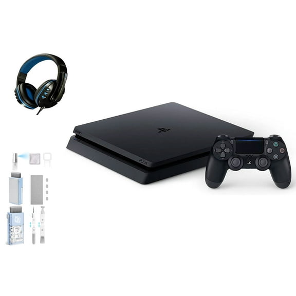 Pre-Owned Sony 2215B PlayStation 4 Slim 500GB Gaming Console Black, Headset With BOLT AXTION Cleaning Kit ( )