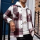 thumbnail image 3 of pstuiky manga larga para hombre, Camisa tipo cárdigan de manga larga con solapa y botones con estampado a cuadros informal para hombre. tops de invierno para hombre xl, 3 of 4