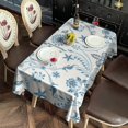 thumbnail image 2 of Rectangle Waterproof Tablecloth 60×120 Inch, Blue Floral Reusable Indoor/Outdoor Durable Table Cover for Party Kitchen Dinner Room Decor, 2 of 6