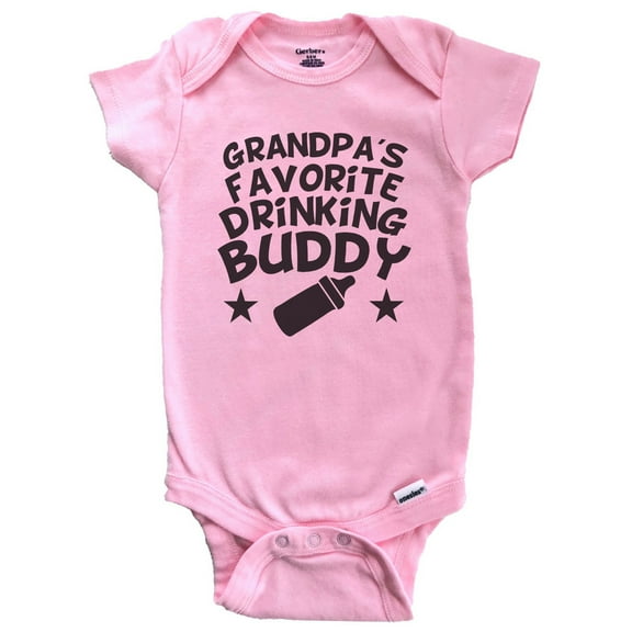 Grandpa's Favorite Drinking Buddy Baby Bodysuit - Funny Baby Bodysuit For Grandchild (Pink)