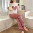 thumbnail image 4 of Enjoytime Women's 2 Piece Outfits 2025 Fall Winter Print Long Sleeve Pullover Tops and Long Pants Casual Warm Tracksuit Pink XXL, 4 of 4