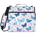 thumbnail image 2 of Zipper Binder with Shoulder Strap 2 inch 3 Ring Waterproof File Folder Organizer Bag 500 Sheet Cute Butterflies and Hearts Pattern, 2 of 8