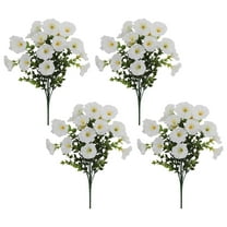 DefiDgd 4pcs Faux Flowers for Outdoor Decoration,Fake UV Resistant Silk Morning Glory Flowers for Outdoor Planter Front Door Garden Porch Patio Yard Vase Centerpiece Decoration(C)