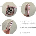 thumbnail image 5 of Luxury Women Case for iPhone 12 with Fashion Wavy Frame, Cute Cartoon Case for iPhone 12 with 3D Cat Ears, Shiny Electroplating Phone Case TPU Full Camera Protection Case for iPhone 12 (Rose Gold), 5 of 7