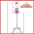 thumbnail image 3 of Olde Midway 15" Gumball Machine with Stand and Bank - Pink, Antique-Style Bubble Gum Candy Dispenser, 3 of 7