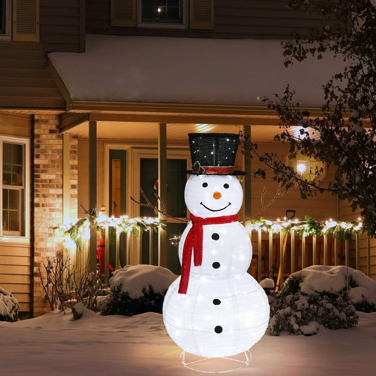 Zintown LED Lighted Snowman Christmas Snowman w/ 180 LED