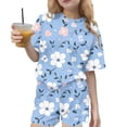thumbnail image 2 of ITSAME Outfit Set for Girls, Floral Print Round Neck T-Shirt and Shorts 2-Piece Summer Active Casual Set for Kids Multicolor 3-4T, 2 of 8