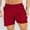 Red, variant on Men's Casual Double-layer Shorts, Athletic Sport Elastic Waist with Pockets 2025 New Style Solid Color Summer Short Pants for Man Navy Size XL