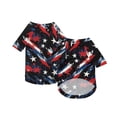 thumbnail image 2 of Small Dog Clothes, Patriotic Star Stripe Print, Lightweight Pet Shirt, 4Th of July, Navy Blue, 1 Pc, 2 of 5