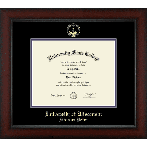 University Of Wisconsin Stevens Point Officially Licensed Gold Embossed Diploma Frame Diploma Size 10 X 8 Walmart Com Walmart Com