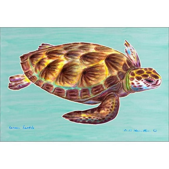 Betsy Drake  Green Sea Turtle 18''x26'' Door Mat