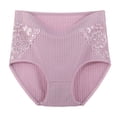 thumbnail image 1 of huanledash Women Underpants Plus Size Lace Patchwork High Waist Solid Color Protective Soft Cotton Menstrual Period Women Briefs for Daily Wear, 1 of 8