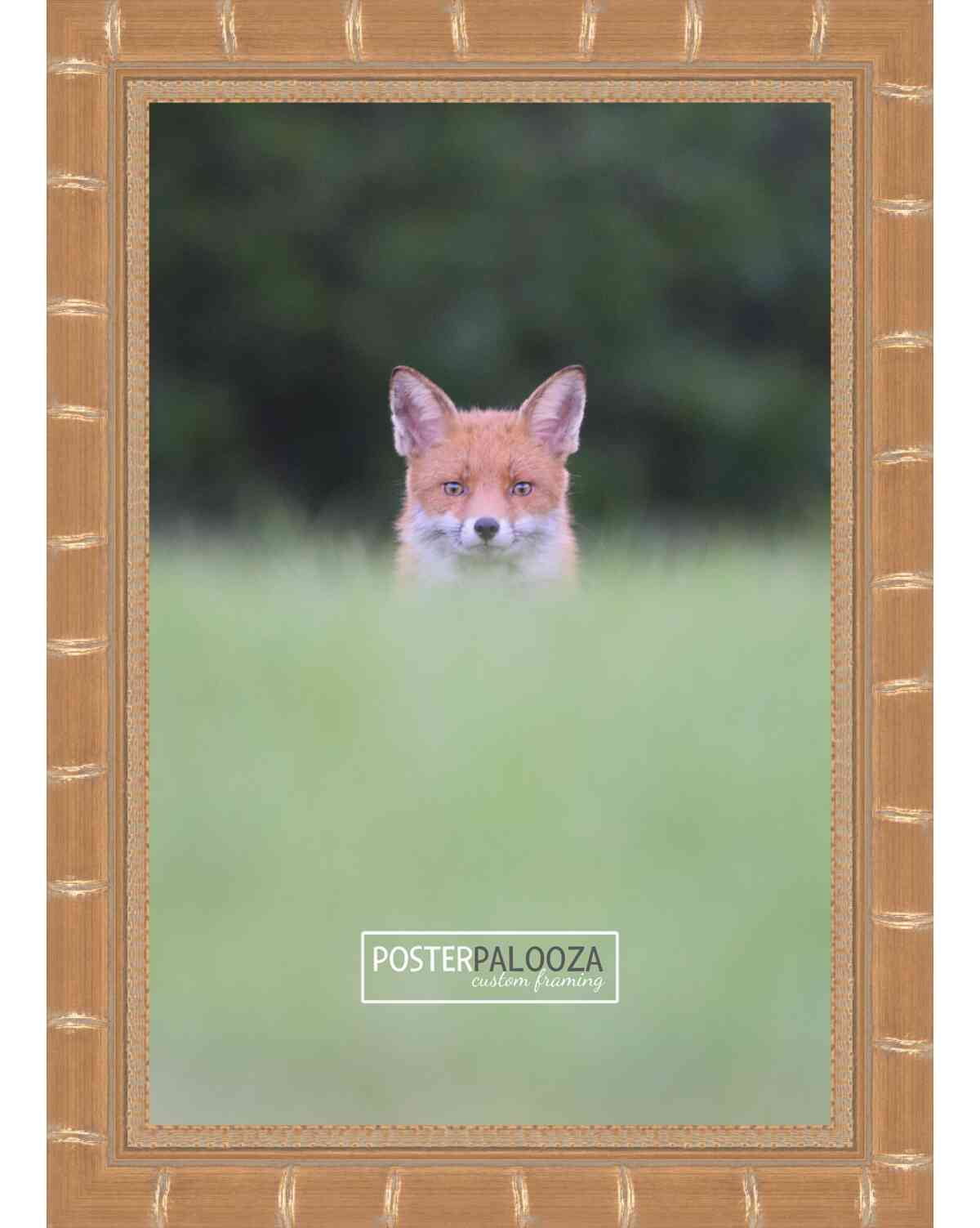 18x24 Gold Modern Bamboo Picture Frame - UV Acrylic, Foam Board Backing, Hanging Hardware