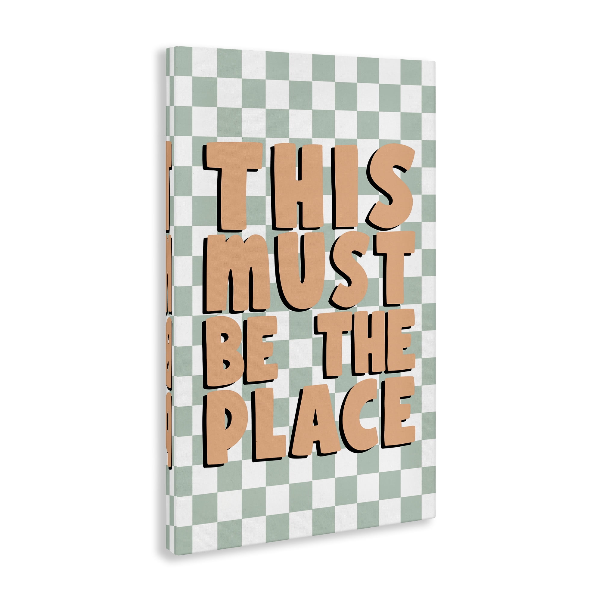 Stupell Industries Retro Must Be The Place Text & Numbers Painting Wrapped Canvas Art Print Wall Art, 16 x 24