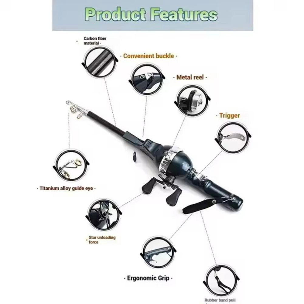Folding Fishing Pole Telescopic Spinning Rod Outdoor Fishing Gifts for Men