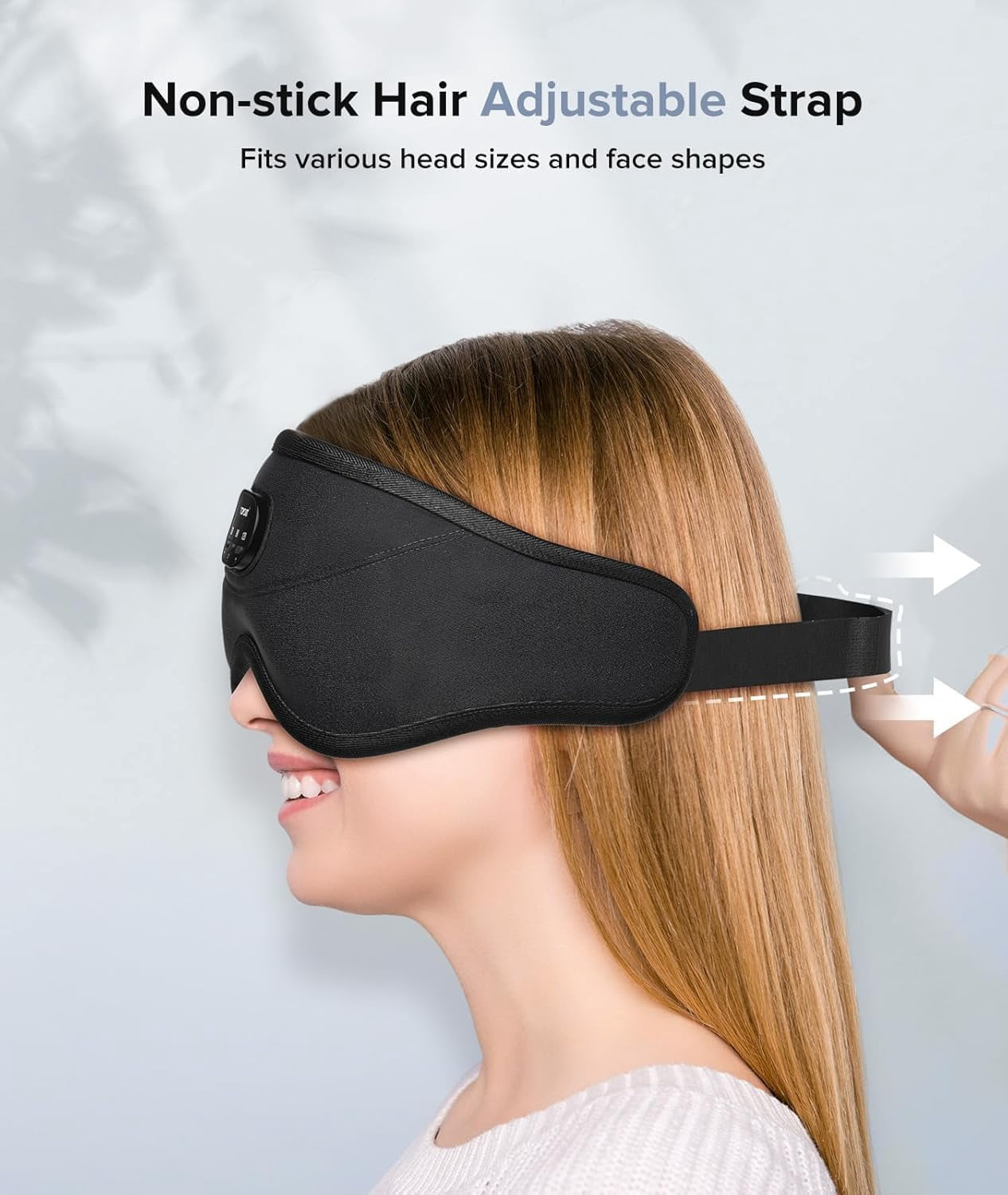 MUSICOZY White Noise Sleep Mask Headphones with 38 Soothing Sounds, Bluetooth Sleep Mask 3D Wireless Music Sleeping Headphones for Side Sleeper,Wireless Music Eye Mask with Timer, Gifts for Men Women
