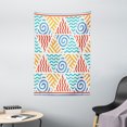 thumbnail image 1 of Tribal Decor Tapestry, Retro Pattern Symbols of Four Elements Air Water Fire and Earth, Wall Hanging for Bedroom Living Room Dorm Decor, 40W X 60L Inches, Blue Teal Marigold Red, by Ambesonne, 1 of 2