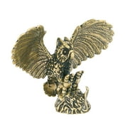 2 Count Desktop Ornaments Brass Owl Decor Adornment Animal Sculptures Collection Shaped Office