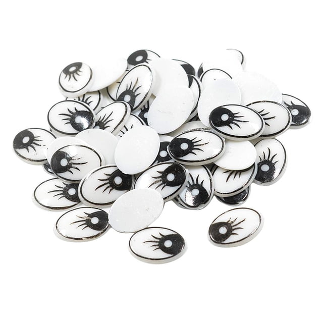 60 piezas Flatback Sticker Eyes DIY Doll Making Accesorios Crafts, blanco Zulema Ojos de dibujos animados de plástico