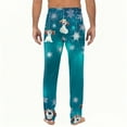 thumbnail image 3 of Fabrcox Man Pajama Pants Wide Leg Mens Christmas Pajama Pants Christmas Xmas Printed Soft and Comfortable Lounge Pants Cyan XL, 3 of 5