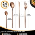 thumbnail image 2 of Juego de Cubiertos Summala 24 piezas Acero Inoxidable oro rosa, 2 of 3