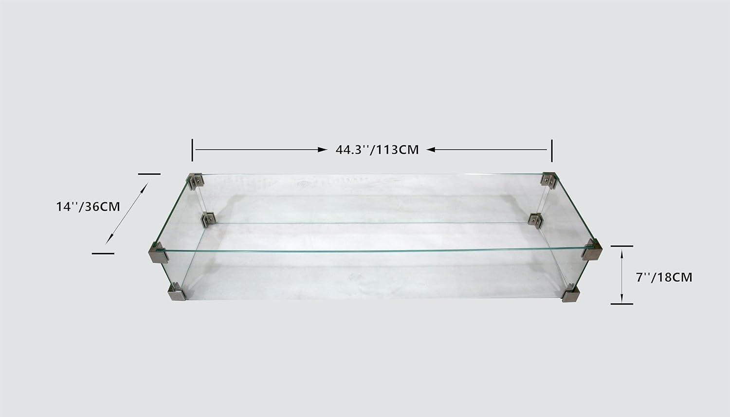 Fire Pit Wind Screen from ELEMENTI | ELEMENTI Plus and MODENO (Wind Screens, Rectangular 44.3" x 14" WS - 005)