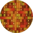 thumbnail image 1 of Ahgly Company Machine Washable Indoor Round Transitional Neon Orange Area Rugs, 7' Round, 1 of 7