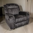 thumbnail image 6 of Harbor 38 Inch Power Recliner Chair, Pocket Coils, Gray Faux Suede, 6 of 6