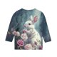 thumbnail image 5 of Blusas y camisas de manga larga con cuello redondo para niños con estampado de día de Pascua, manga 3/4/cuello redondo tres cuartos, camisa inferior y superior para niños, parte superior de poliéster, 5 of 5