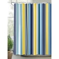 thumbnail image 2 of Fsddascl Blue Yellow Teal Stripes Shower Curtain Set - 66" x 72" Washable Bathtub Curtain with 12 Hooks, Boho Colorful Ombre Texture Waterproof Fabric Stall Shower Curtains for Bathroom/Bathtub, 2 of 6