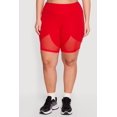 thumbnail image 3 of Women's Plus Size High Waisted Mesh Insert Bike Shorts, 3 of 4