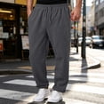 thumbnail image 2 of UDAUDU Men's Casual Baggy Sweatpants Lightweight Drawstring Wide Leg Lounge Athletic Travel Pants Streetwear with Pockets Camel M, 2 of 9