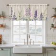 thumbnail image 2 of Purple Lavender Tier Curtains, Botanical Blossom Motif Leaves Spring Light Filtering Kitchen Curtains, 2Pcs Rod Pocket Half Window Treatments Panels for Sink Cafe Cabinet Camper 27.5x24 Inches, 2 of 9