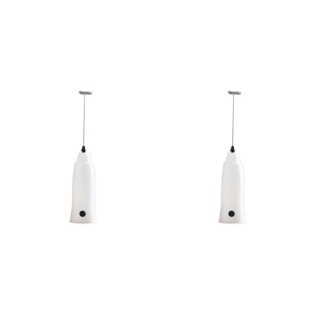 Monstrate Espumador de leche eléctrico Espumador de mano Fabricante de bebidas Lavable Batidor de huevos inalámbrico Licuadora doméstica Utensilios de blanco 2piezas Monstrate CBP193022