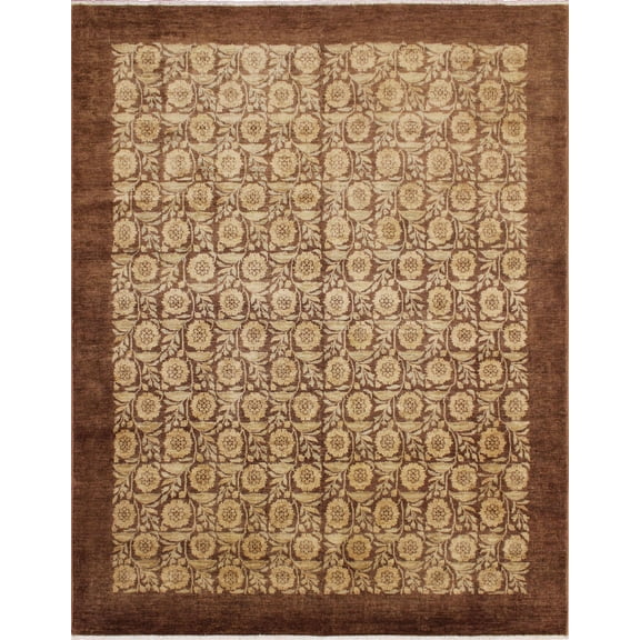 Peshawar Kyne Chocolate/Beige Rug, 8'0" x 9'11"