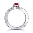 thumbnail image 4 of 2.50 Carat Round Cut Red Ruby & Garnet Gemstone Classic Bridal Ring for her 18K White Gold Size 8.5 by Diamond-Capitals, 4 of 8