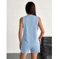 thumbnail image 5 of Ekouaer Two Piece Summer Outfits 2 Piece Sets Cruise Lounge Set Sleeveless Tank & Shorts Pajama Set with Pockets, 5 of 6
