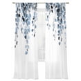 thumbnail image 2 of Blue Eucalyptus Leaves Semi Sheer Curtains 96 Inch Length 2 Panels Set, Summer Farmhouse Botanical Sheer Kitchen Curtain Privacy Voile Window Curtain for Living Room Bedroom Rod Pocket Drapes, 2 of 7