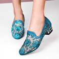 thumbnail image 2 of Vedolay Dressy Casual Shoes Women's Lug Sole Slip On Low Heel Platform Penny Loafers,Blue 8, 2 of 4