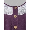 thumbnail image 3 of Camiseta con Panel de Mariposa en Talla Extra Rosegal  Mangas largas de talla grande, 3 of 5