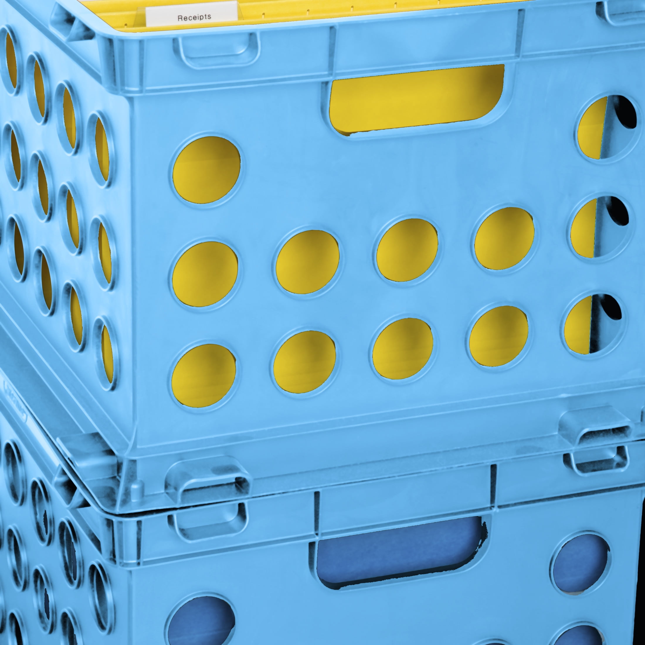 Sterilite File Crate, Versatile Plastic Storage Bin with Through Handles, Fits Letter & Legal-sized Hanging Files, Stackable, Blue