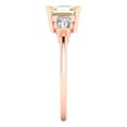 thumbnail image 3 of 1.62 ct Square Emerald Cut Natural Morganite Three-Stone Engagement Ring for Women in 18K Rose Gold, 3 of 5