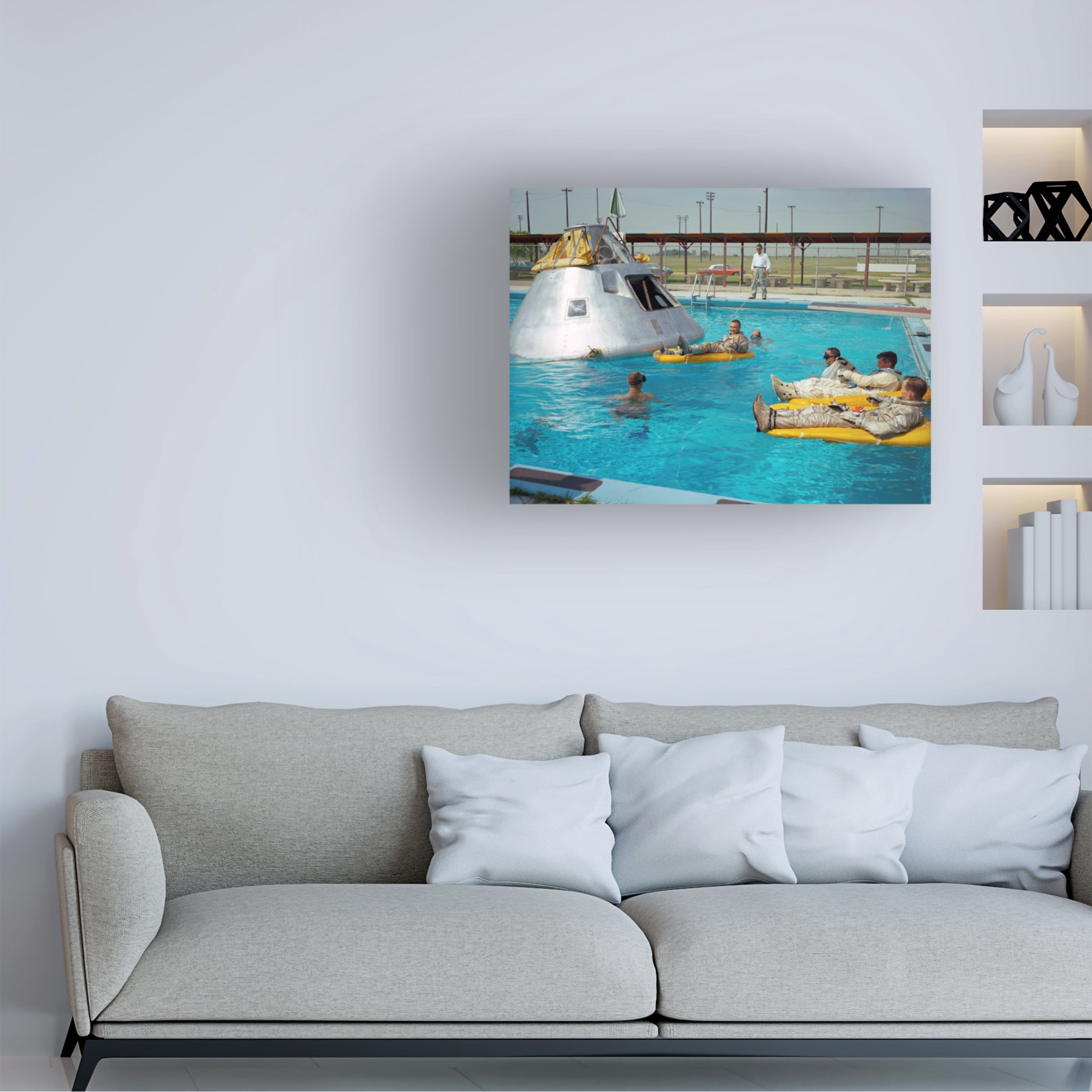 Print Collection 'Apollo 1 Astronauts Working by the Pool' Canvas Art