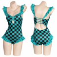 thumbnail image 1 of Demon Slayer Cosplay disfraz Kimetsu no Yaiba Kamado Tanjirou mono traje de baño Bikini traje de baño mujeres niñas playa traje de baño XXL Gao Jinjia LED, 1 of 2