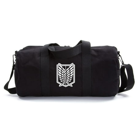 Attack on Titan Dual Wing Heavyweight Canvas Duffel (Best Duffel Bag For Air Travel)