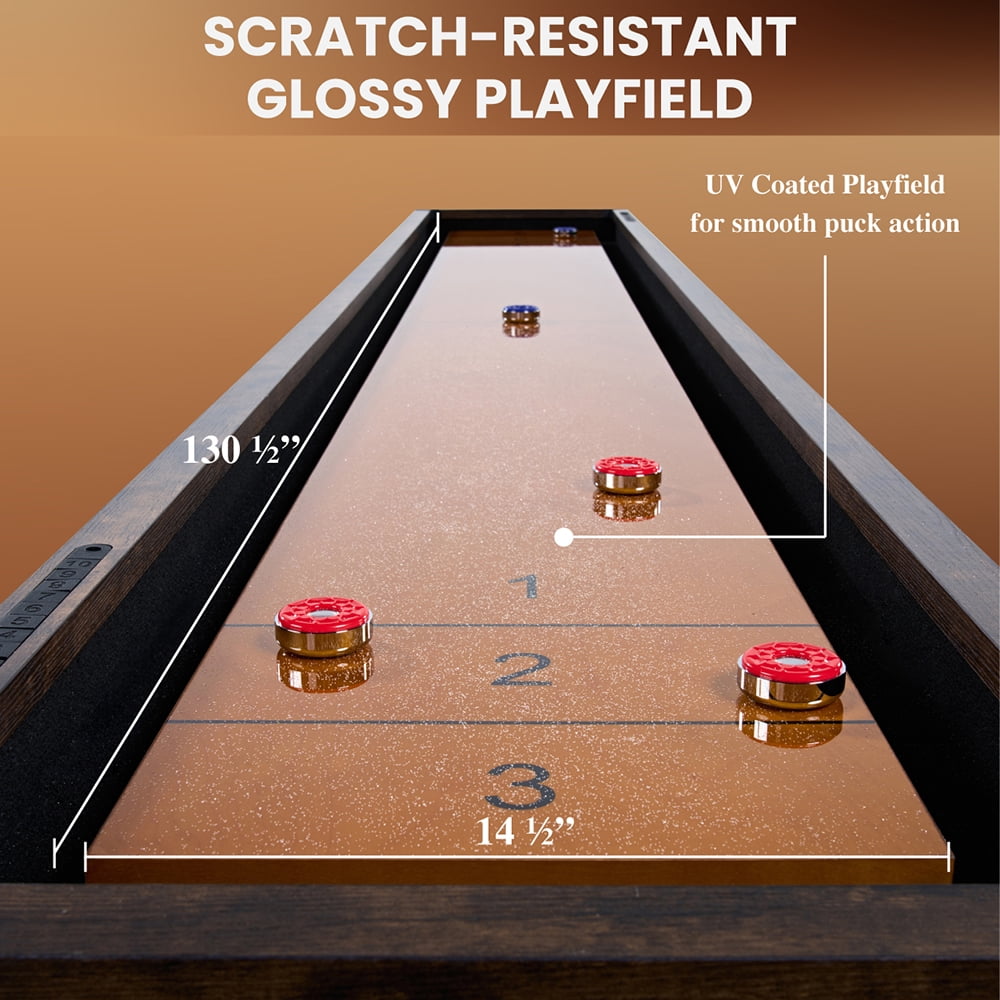Barrington Billiards 12 ft. Ashford Shuffleboard with Buffet Top, Layered Wood Base Design