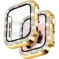 thumbnail image 2 of Yanonmyfd Funda para reloj brillante con protector de visualización HD para mujer compatible con Apple Watch de 49 mm de diámetro, protector de cara para iWatch Series Ultra 3/2/1, color dorado, 2 of 28