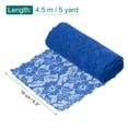 thumbnail image 2 of Cinta de encaje de patrón floral de 6.3 pulgadas de ancho y 5 yardas de color azul marino para envoltura de regalos, decoración de bodas, 2 of 7
