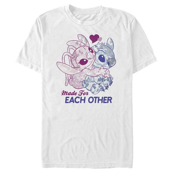 Men's Lilo & Stitch Made for Each Other Graphic Tee White Large